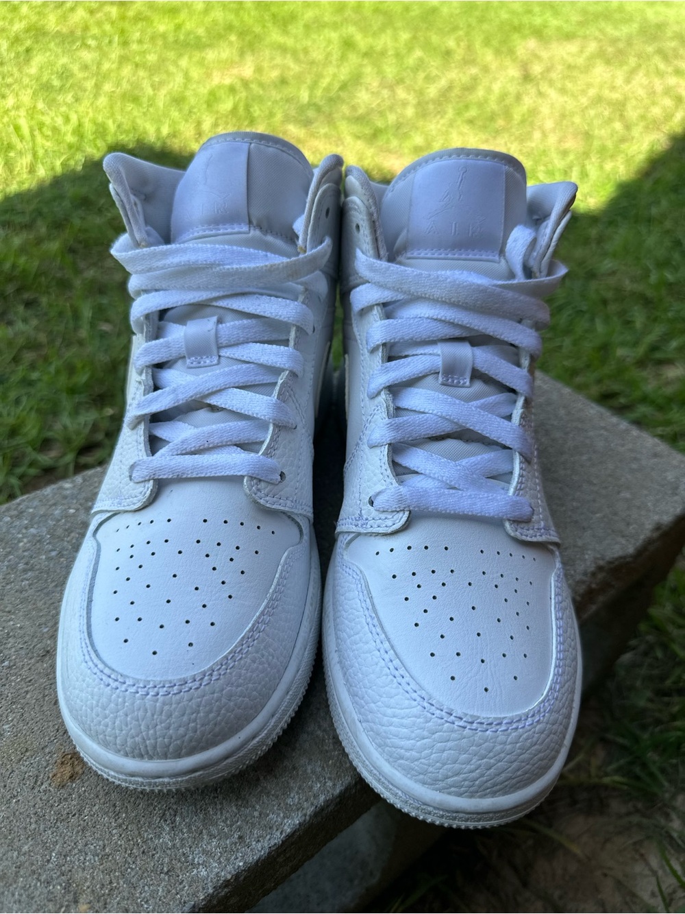 Jordan White High-Top Sneakers - All-White Leather